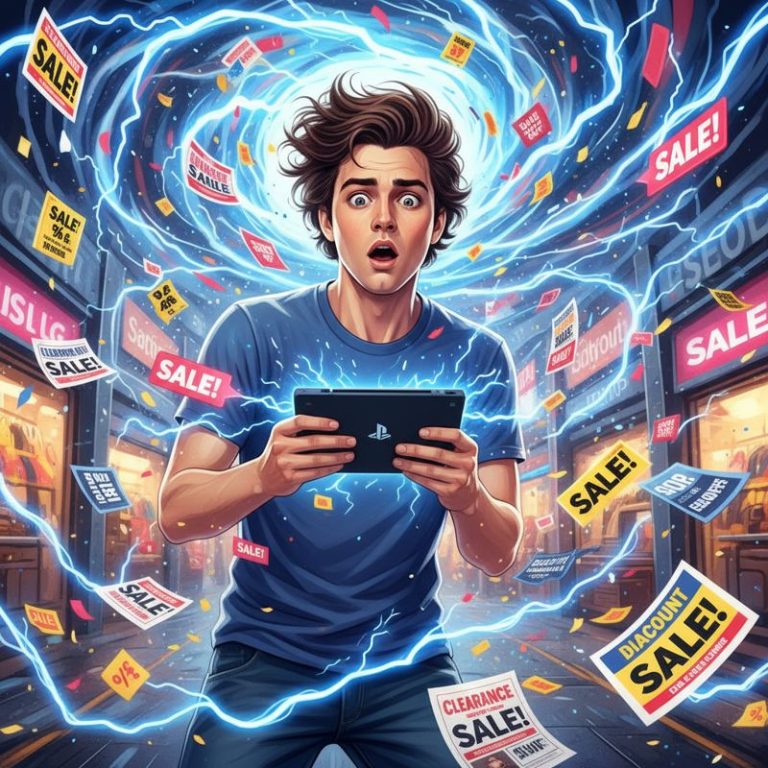 PS 포털 할인 태풍에 휘말려 어이없어하는 게이머의 모습