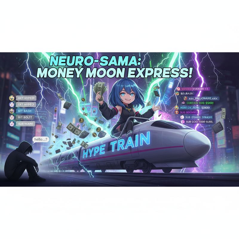 Neuro-Sama가 트위치 하이프 트레인 위에서 돈을 쓸어담는 사이 인간 시청자는 한쪽에 앉아있는 모습