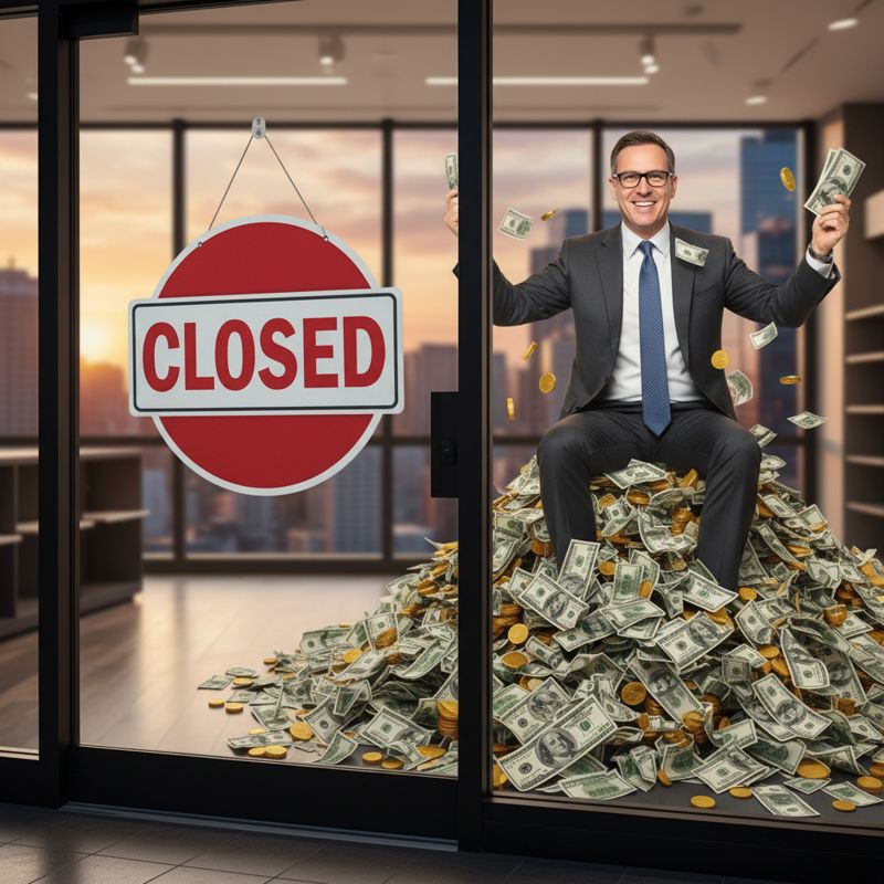 문 닫은 GameStop 매장 앞에서 돈다발을 들고 웃는 CEO