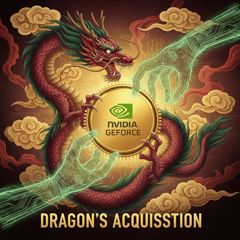 중국 드래곤이 Nvidia 칩을 억지로 받는 장면