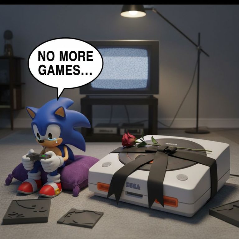 드림캐스트에 검은 리본, 슬퍼하는 소닉