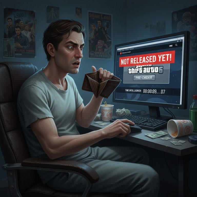 텅 빈 지갑을 손에 들고 GTA 6 예약판매 페이지를 초조하게 새로고침하는 게이머